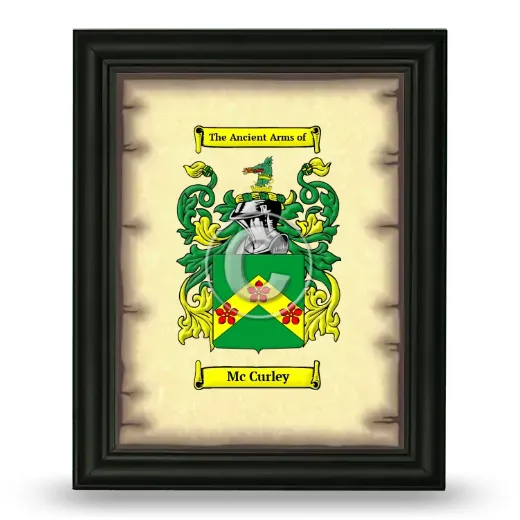 Mc Curley Coat of Arms Framed - Black