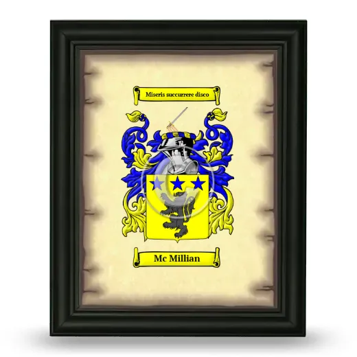 Mc Millian Coat of Arms Framed - Black