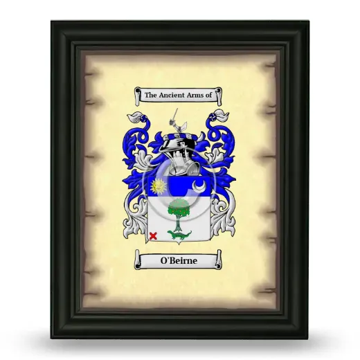 O'Beirne Coat of Arms Framed - Black