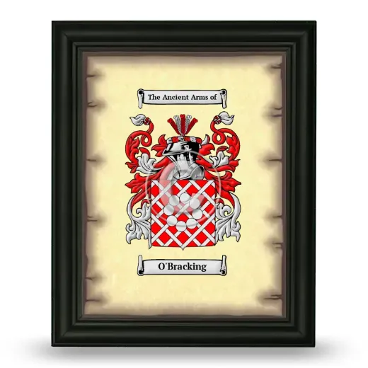 O'Bracking Coat of Arms Framed - Black