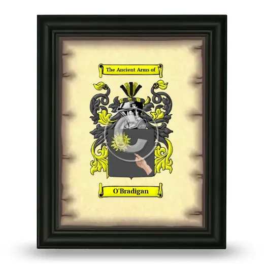 O'Bradigan Coat of Arms Framed - Black
