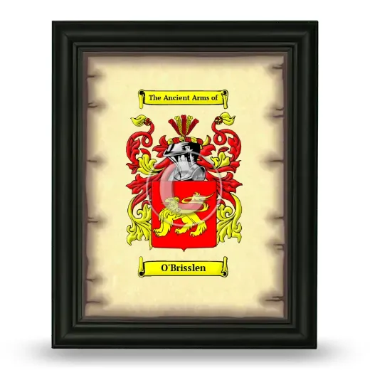 O'Brisslen Coat of Arms Framed - Black