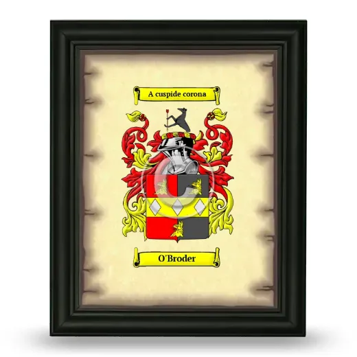 O'Broder Coat of Arms Framed - Black