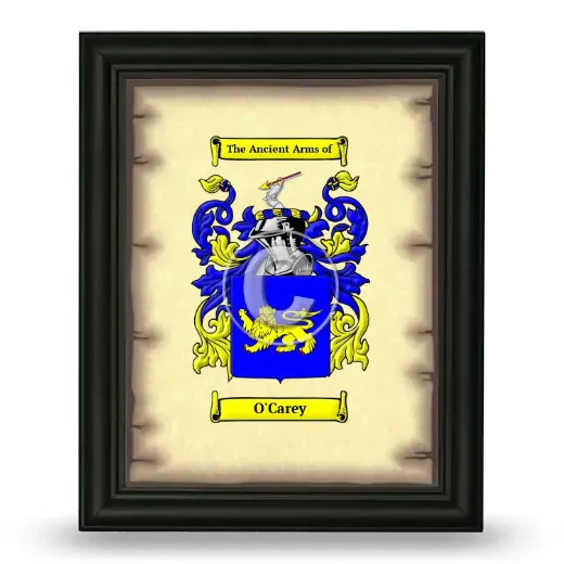 O'Carey Coat of Arms Framed - Black