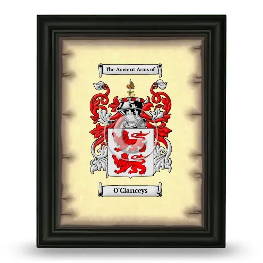 O'Clanceys Coat of Arms Framed - Black