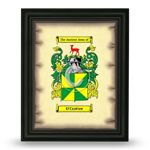 O'Crottee Coat of Arms Framed - Black