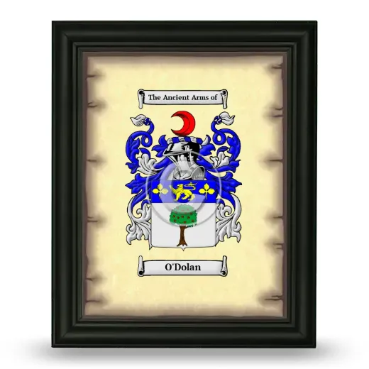 O'Dolan Coat of Arms Framed - Black