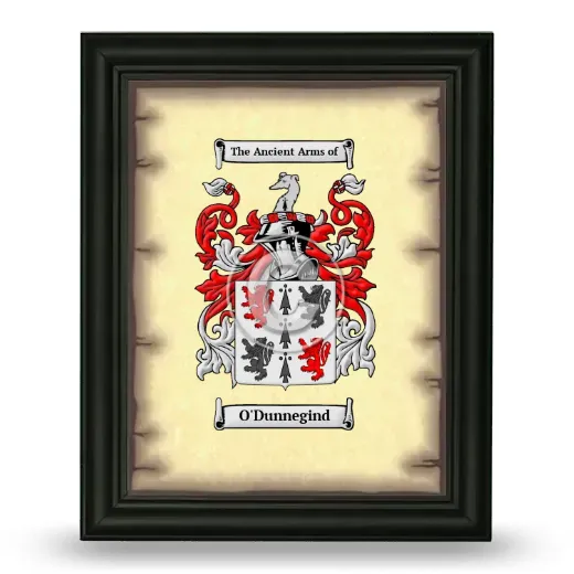 O'Dunnegind Coat of Arms Framed - Black