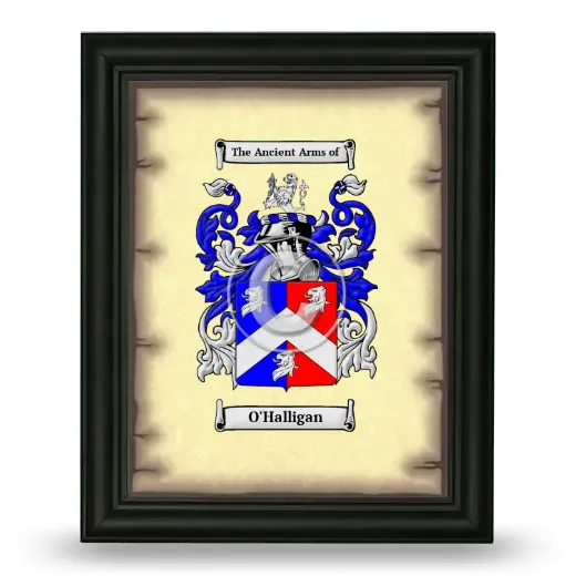 O'Halligan Coat of Arms Framed - Black