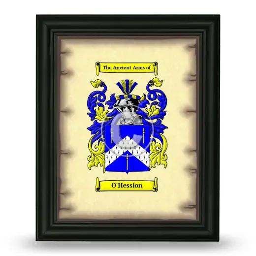 O'Hession Coat of Arms Framed - Black