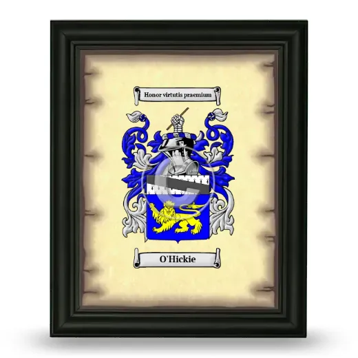 O'Hickie Coat of Arms Framed - Black