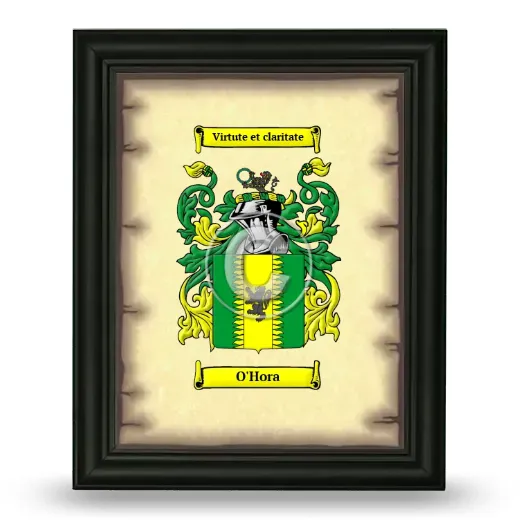 O'Hora Coat of Arms Framed - Black
