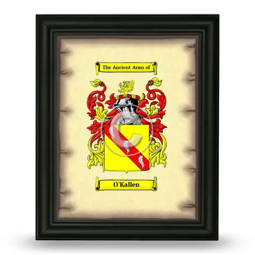 O'Kallen Coat of Arms Framed - Black