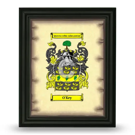 O'Key Coat of Arms Framed - Black