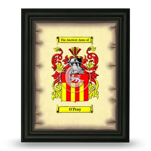 O'Pray Coat of Arms Framed - Black