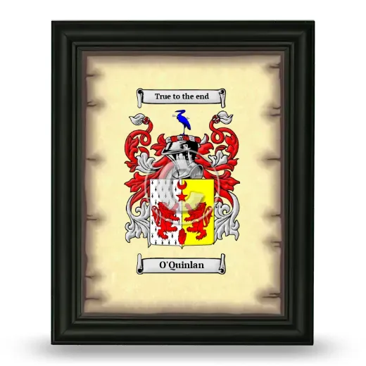 O'Quinlan Coat of Arms Framed - Black