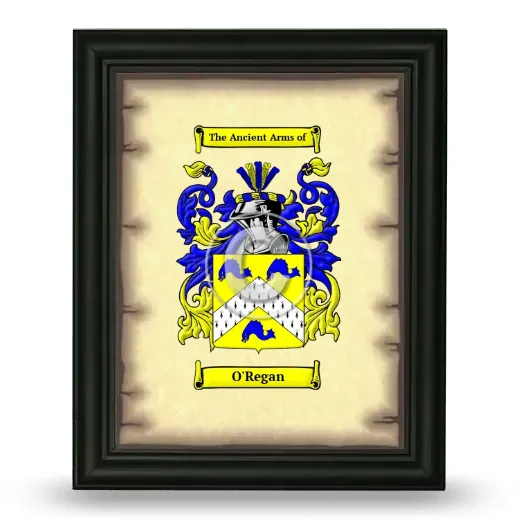O'Regan Coat of Arms Framed - Black