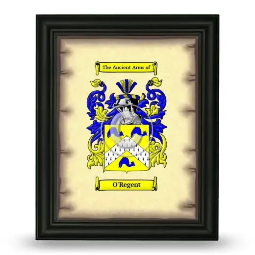 O'Regent Coat of Arms Framed - Black