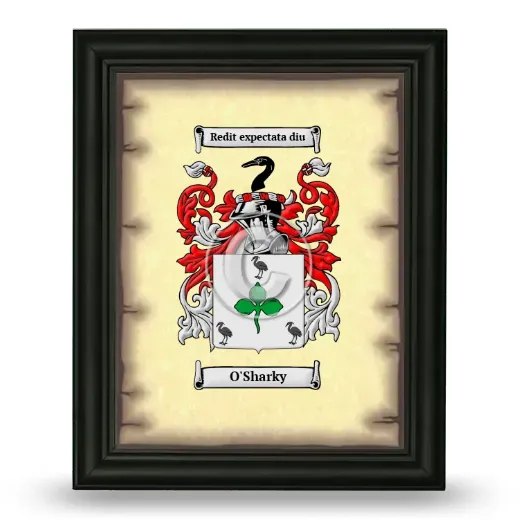 O'Sharky Coat of Arms Framed - Black