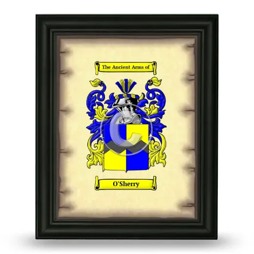 O'Sherry Coat of Arms Framed - Black