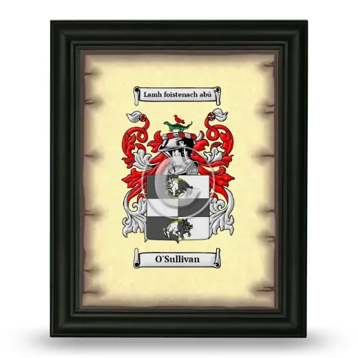 O'Sullivan Coat of Arms Framed - Black