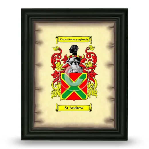 St Andrew Coat of Arms Framed - Black