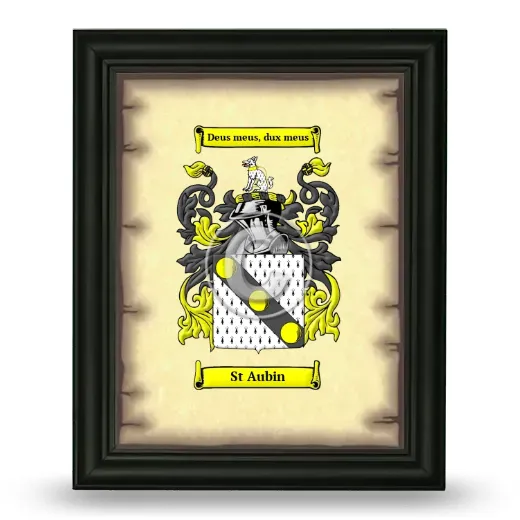 St Aubin Coat of Arms Framed - Black