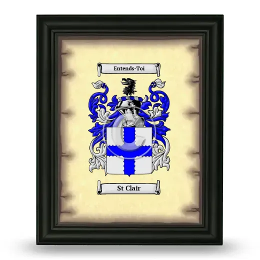 St Clair Coat of Arms Framed - Black