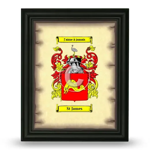 St James Coat of Arms Framed - Black