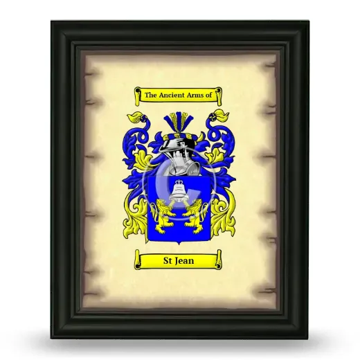 St Jean Coat of Arms Framed - Black