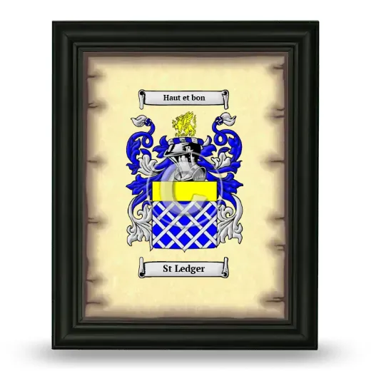 St Ledger Coat of Arms Framed - Black