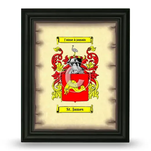 St. James Coat of Arms Framed - Black