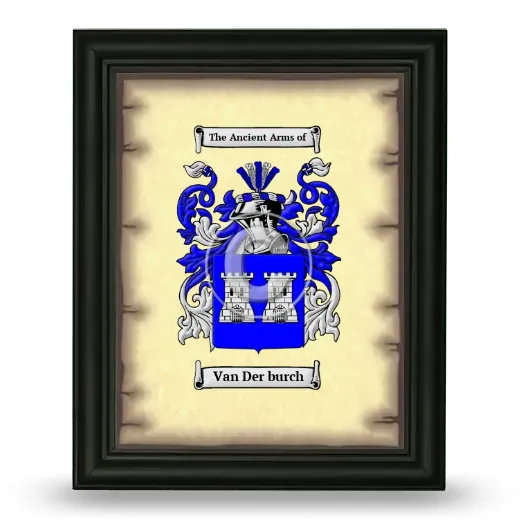 Van Der burch Coat of Arms Framed - Black