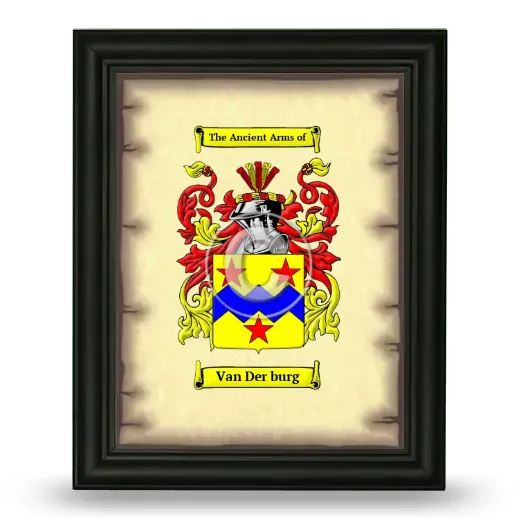 Van Der burg Coat of Arms Framed - Black