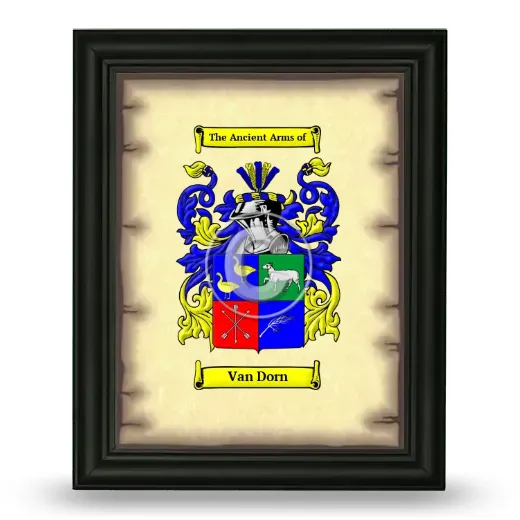 Van Dorn Coat of Arms Framed - Black