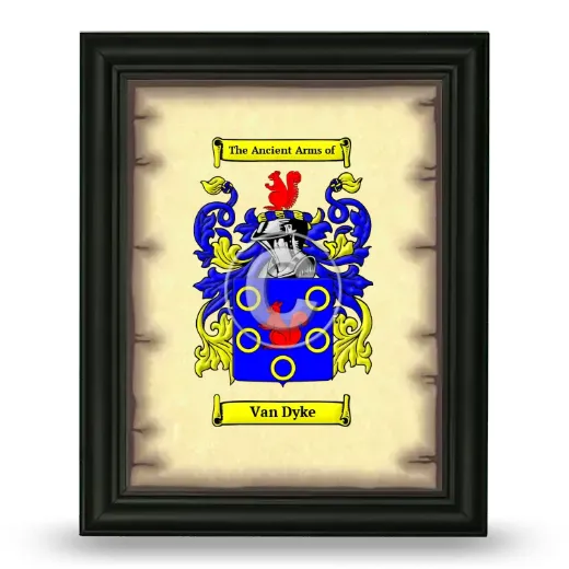 Van Dyke Coat of Arms Framed - Black