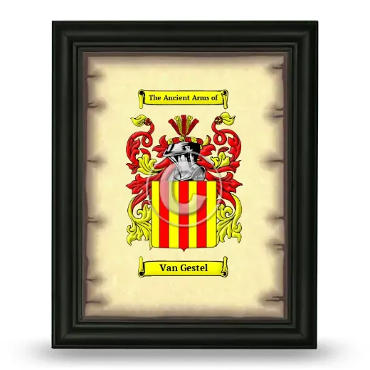 Van Gestel Coat of Arms Framed - Black