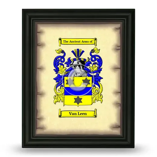Van Leen Coat of Arms Framed - Black