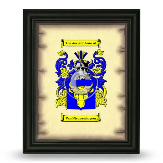 Van Nieuwenhuysen Coat of Arms Framed - Black