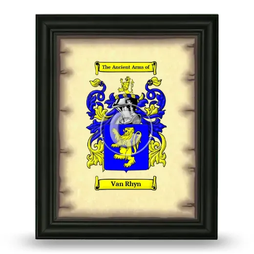 Van Rhyn Coat of Arms Framed - Black