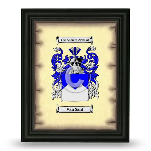 Van Sant Coat of Arms Framed - Black