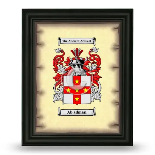 Ab adman Coat of Arms Framed - Black