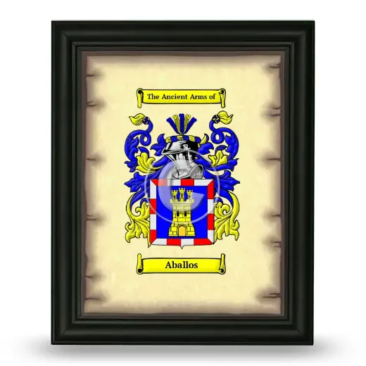 Aballos Coat of Arms Framed - Black