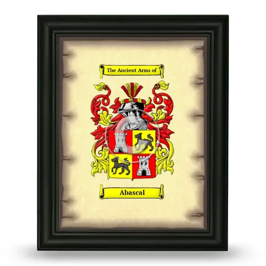 Abascal Coat of Arms Framed - Black