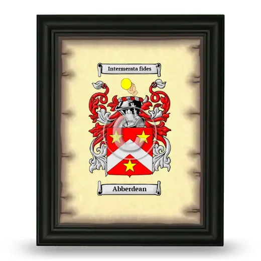 Abberdean Coat of Arms Framed - Black