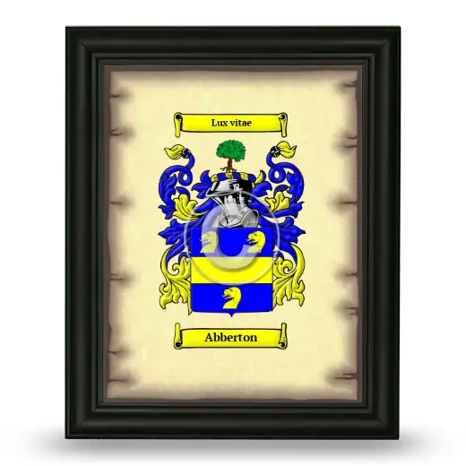 Abberton Coat of Arms Framed - Black