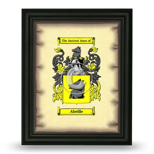 Abeille Coat of Arms Framed - Black