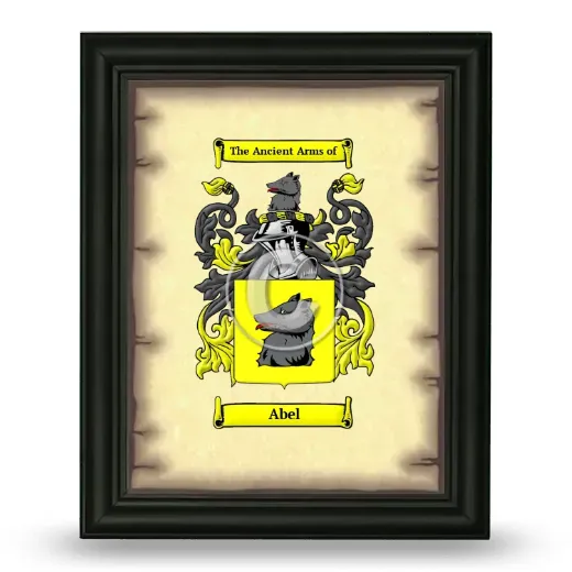 Abel Coat of Arms Framed - Black