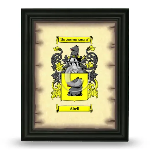 Abell Coat of Arms Framed - Black