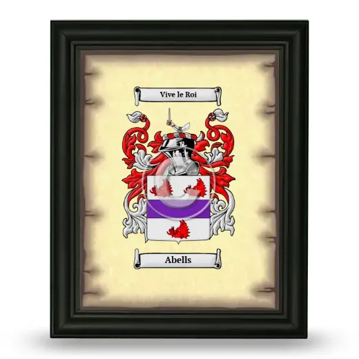 Abells Coat of Arms Framed - Black